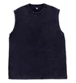 Oversized washed vintage heavy cotton sleeveless tank top in a dark grey finish - S / Tops / Black