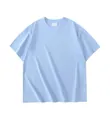 Heavyweight 280G light blue cotton loose drop-shoulder short sleeve T-shirt design - Sky Blue