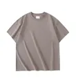 Unisex heavyweight 280g pure cotton loose fit drop-shoulder short sleeve T-shirt in taupe grey - Coffee