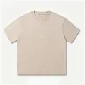 T-shirt en coton lavé épais de 260g avec coupe ample en couleur beige classique - S / Hauts / Abricot