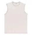Heavyweight pure cotton sleeveless T-shirt with vintage washed texture in light beige color - S / Tops / Apricot