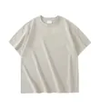 Premium 280G heavyweight cotton loose drop-shoulder T-shirt in solid light beige - Nut Apricot