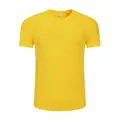 Plain breathable bright yellow quick-dry crew neck T-shirt for running and sports - S / Tops / Yellow