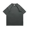 Premium oversized ανθρακί μπλουζάκι 260g από καθαρό βαμβάκι με πεσμένους ώμους - σκούρο γκρι
