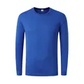Professional long-sleeved royal blue quick-dry sports t-shirt with a comfortable round neck - Sapphire Blue