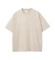 T-shirt oversize vintage 230g en coton délavé à la pierre de couleur beige sable - Abricot