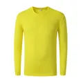 Vibrant yellow long-sleeve quick-dry sports T-shirt with a comfortable crew neck - Yellow