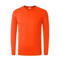 Vibrant orange long-sleeved quick-dry sports t-shirt featuring a comfortable crew neck - Orange