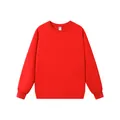 Sweatshirt rouge vif à col rond épais avec épaules tombantes oversize - Rouge