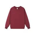 Sweat-shirt bordeaux lourd à col rond avec épaules tombantes et coupe ample pour hommes et femmes - Bordeaux