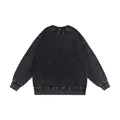 Sweat-shirt oversize vintage à col rond avec finition de lavage à l'acide gris foncé - S / Hauts / Noir