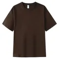 Men's and women's 230G heavy cotton crewneck short sleeve t-shirt in loose fit dark brown color - S / Tops / Dove Coffee