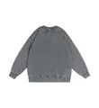 Sweat-shirt oversize vintage gris délavé lourd à col rond et épaules tombantes unisexe - S / Hauts / Gris