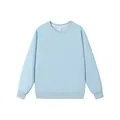 Sweatshirt à col rond bleu clair minimaliste de 320 g avec des épaules tombantes chic - Bleu clair