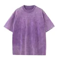 T-shirt violet oversize délavé à l'acide, coton 230g de qualité, style streetwear vintage chic - Violet