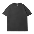 T-shirt oversize pesante 260g con lavaggio acido e strappi in grigio antracite - 3XL / Top / Nero Lavato