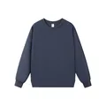 Sweat-shirt bleu marine épais à col rond avec épaules tombantes et coupe décontractée - Bleu Marine