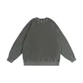 Sweat-shirt oversize délavé à l'acide gris anthracite 350g avec col rond vintage - S / Hauts / Vert Militaire