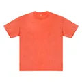 Heavyweight 250g cotton t-shirt in vintage washed orange color with distressed texture - Orange