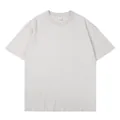 Minimalist oversized snow wash crew neck T-shirt in light gray with vintage distressed detailing - Smoke