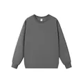 Sweat-shirt gris foncé de 320g à col rond avec coupe ample et épaules tombantes - Gris foncé