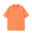 T-shirt oversize en coton orange lavé vintage avec aspect vieilli prononcé et épaules tombantes - Orange