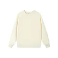Sweat-shirt épais de couleur crème à col rond avec épaules tombantes et coupe ample - Abricot Lacté