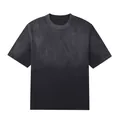 Oversized heavyweight cotton T-shirt with vintage black washed gradient effect - S / Tops / Gradient Black
