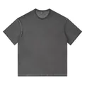 T-shirt oversize gris anthracite en coton 260g délavé vintage avec épaules tombantes - S / Hauts / Dégradé Noir