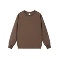 Sweat-shirt marron épais à col rond avec épaules tombantes et poignets côtelés - Mocha