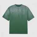 Green oversized T-shirt with vintage washed gradient effect in 250g heavy cotton - 2XL / Tops / Gradient Grass Green