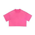 Levendig roze crop-top T-shirt voor dames met korte mouwen en een losse katoenen pasvorm - M / Tops / Rozerood
