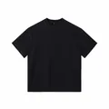 Oversized heavy 260g cotton t-shirt with distressed washed finish in space-dyed black - S / Tops / Distressed Black