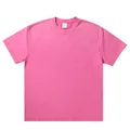 Premium heavy cotton oversized T-shirt in washed pink with vintage faded texture - M / Tops / Batik Rose Red