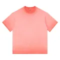 Camiseta oversize vintage de algodón 260g rosa melocotón con efecto degradado. - S / Tops / Naranja Degradado