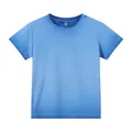 Camiseta corta ajustada con lavado retro para mujer y un efecto degradado azul bicolor - S / Tops / Azul real degradado