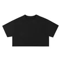 Camiseta clásica de algodón negro para mujer estilo crop top con diseño corto y holgado - M / Tops / Negro