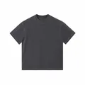 Oversized washed distressed cotton t-shirt in tie-dye grey finish - S / Tops / Distressed Gray