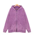 Oversized Vintage lila Acid Washed Zip-Hoodie für einen trendigen Retro-Streetwear-Look - S / Oberteile / Reißverschluss / Lila