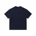 Premium 260g oversized washed vintage cotton T-shirt in dazzling navy blue finish - S / Tops / Distressed Navy Blue