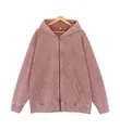 Oversize Vintage Washed Zip-Hoodie in Terrakotta aus 400g schwerem Baumwollstoff - S / Oberteile / Reißverschluss / Braun