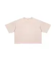 Oversized kort T-shirt met korte mouwen in lichtroze katoen - Abrikoos