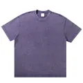 Oversized 300g heavy cotton vintage washed t-shirt in purple with snowflake texture - Wax Dye Dark Purple