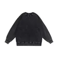 Oversized washed vintage sweatshirt in dark charcoal grey, 350g heavy fabric - S / Tops / Black