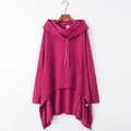Übergroßes Kapuzensweatshirt in Magenta mit unregelmäßigem High-Low-Saum-Design - Fuchsie