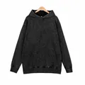 Heavyweight 400g oversized vintage washed dark gray hoodie with a kangaroo pocket - S / Tops / Black