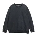 Oversized 400g heavyweight sweatshirt featuring a dark gray snow wash crinkle effect - S / Tops / Black