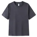 T-shirt à manches courtes 100% coton épais 230g à col rond de couleur gris foncé - S / Hauts / Gris foncé