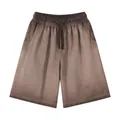 Short délavé vintage dégradé marron coupe large avec cordon de serrage - S / Bas / 320g/Paquet / Café Dégradé