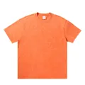 Oversized orange heavyweight washed cotton t-shirt with snow wash effect - Batik Orange